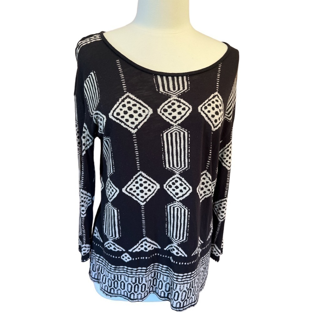 Lucky Brand Tribal Graphic Lightweight Cotton Long Sleeve Soft Feel Size Medium 